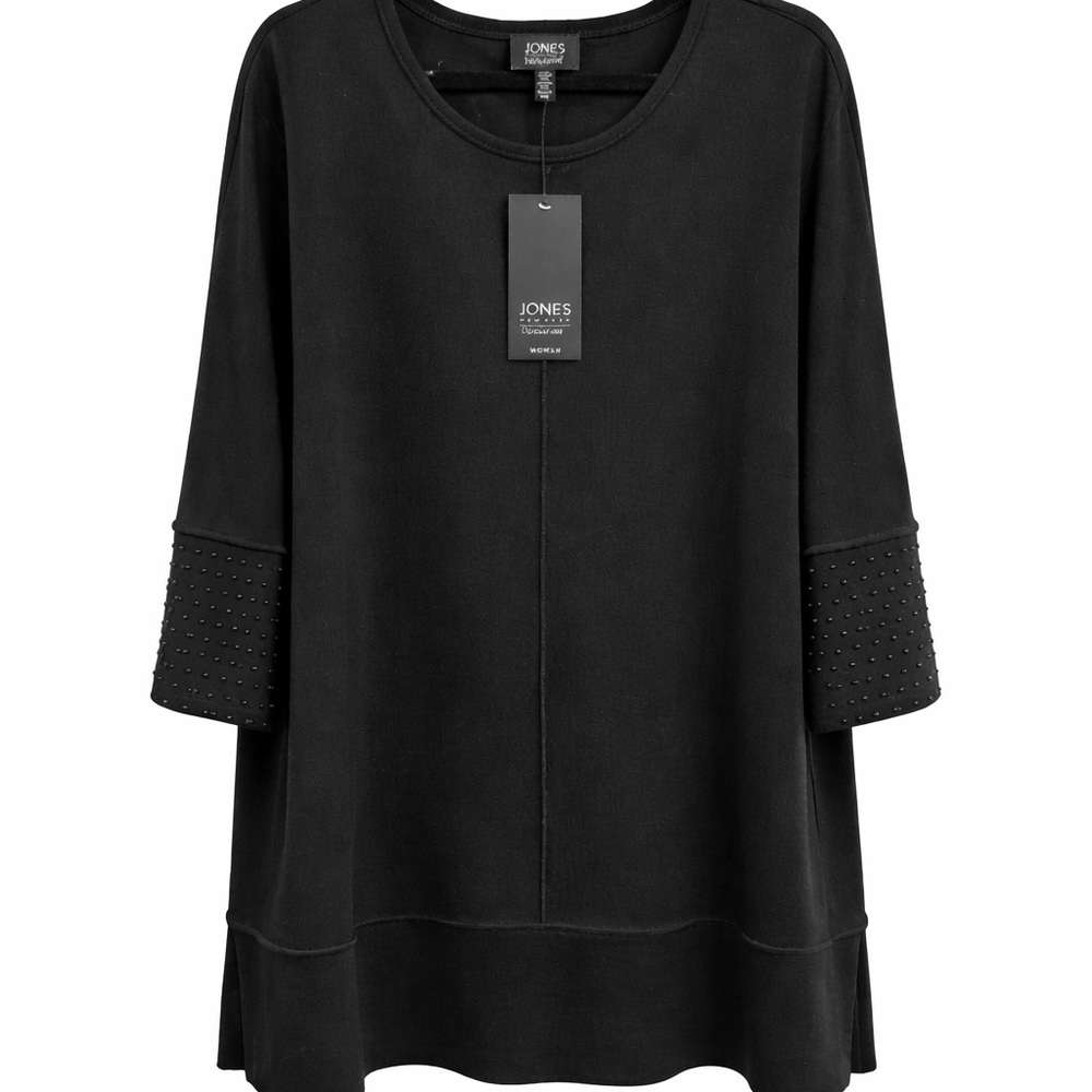 Jones New York Black Tunic with Embellished Sleeves size 1X